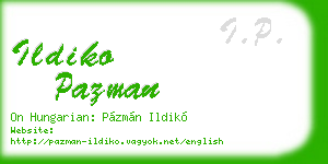 ildiko pazman business card